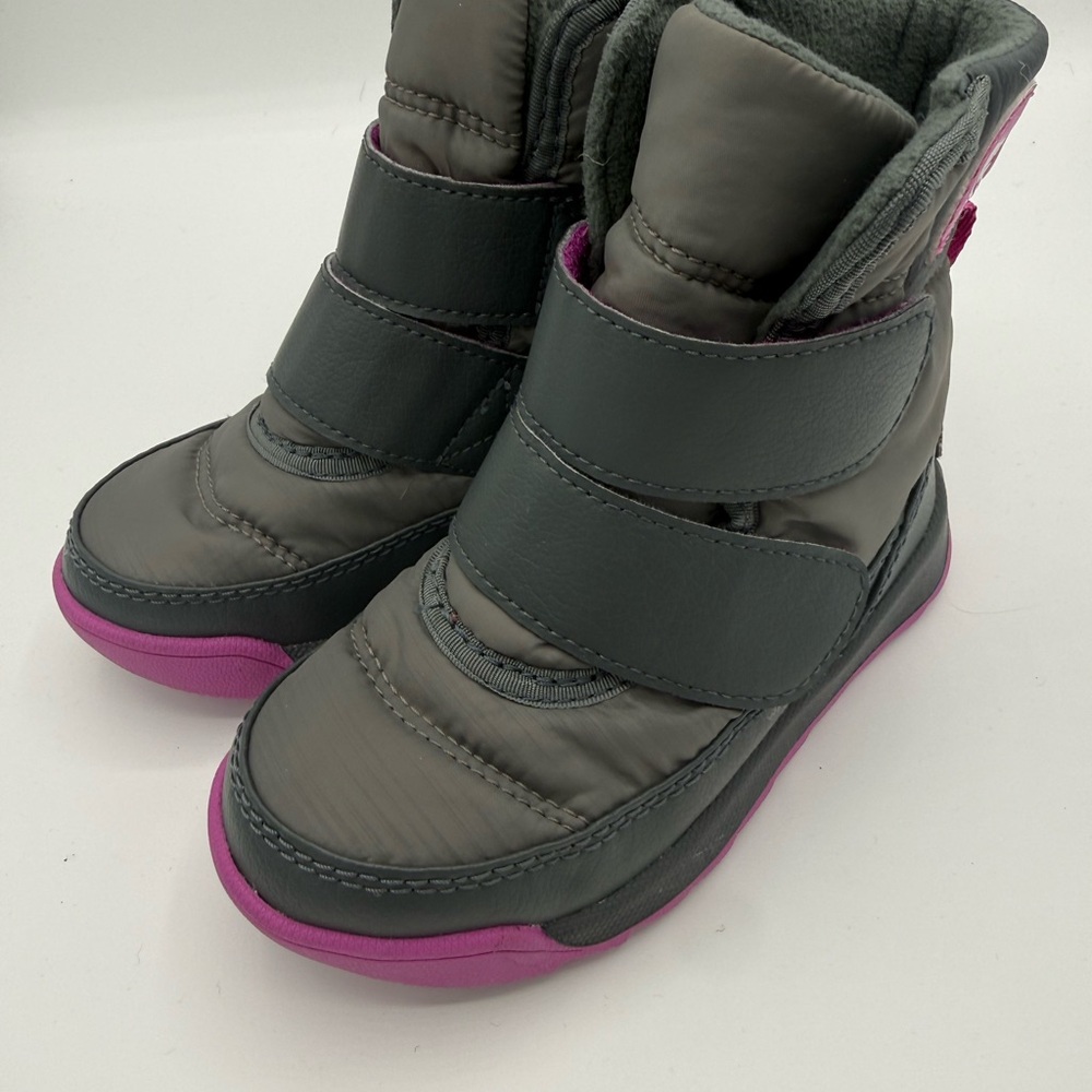 Sorel Kids Winter Boots – Gray & Pink | US Size 8